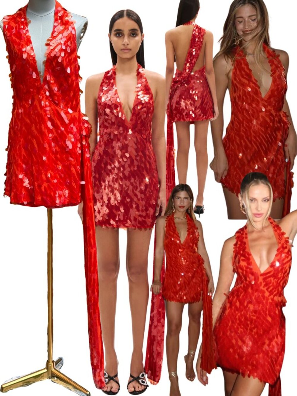 🆕 MISHA COLLECTION 🧿 NWOT Red Sapphire Sequins Mini Dress, Sz XL - US 10